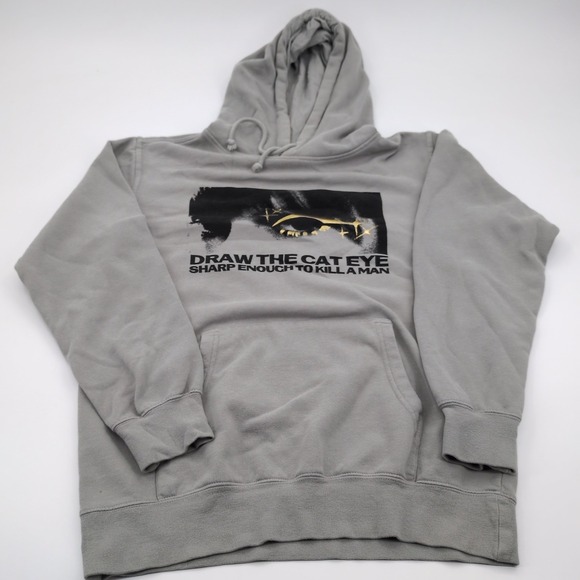 Taylor Swift Tops - Taylor Swift Midnights Hoodie Sweatshirt Draw the Cat Eye Lyrics Official Gray